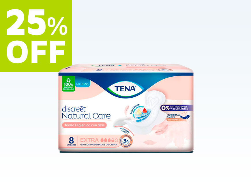 Tena toalla Discreet Natural Care